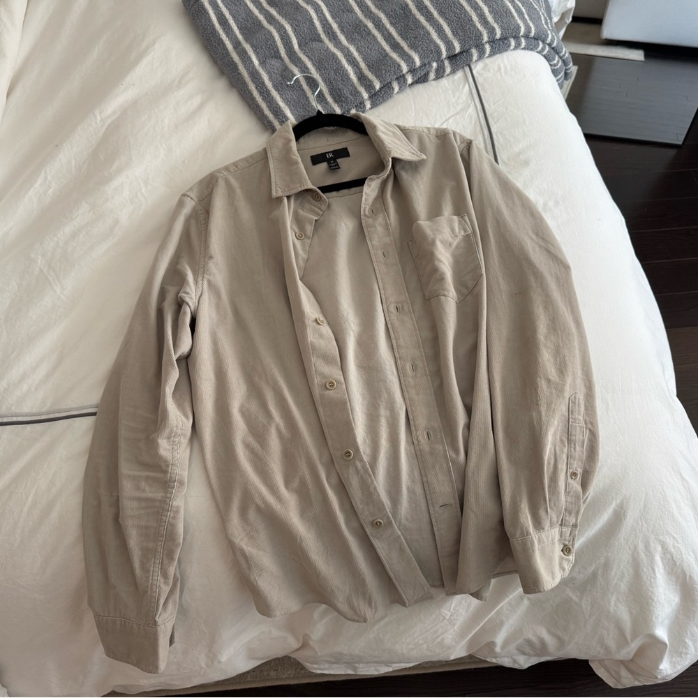 Banana Republic Beige Corduroy Button Down Shirt Medium